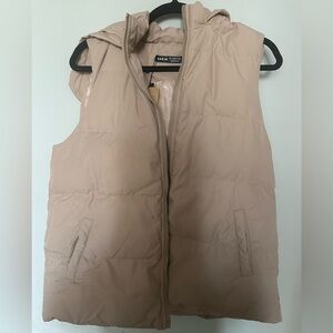 Large Beige Puffer Vest